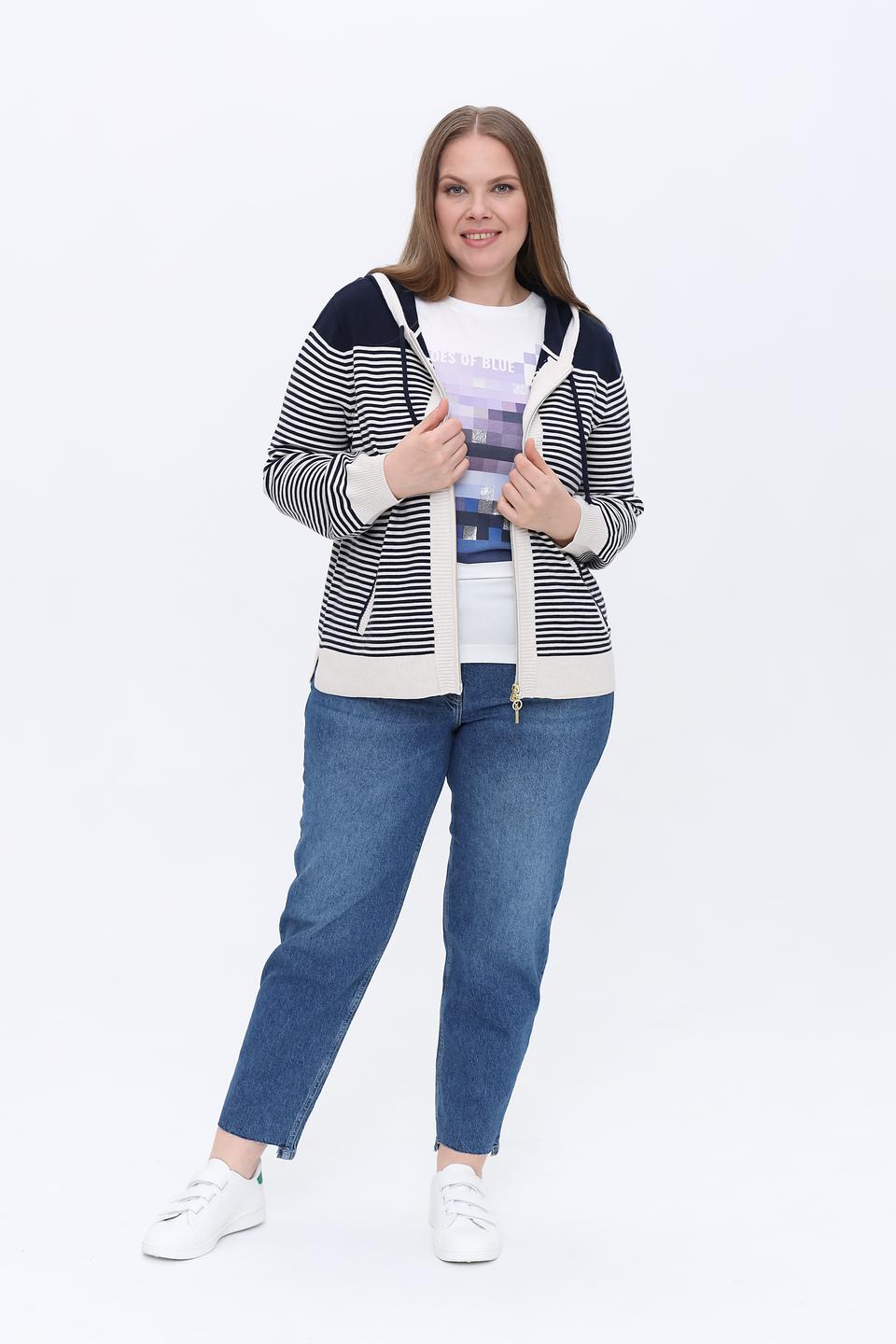 Жакет Olsen в полоску с капюшоном