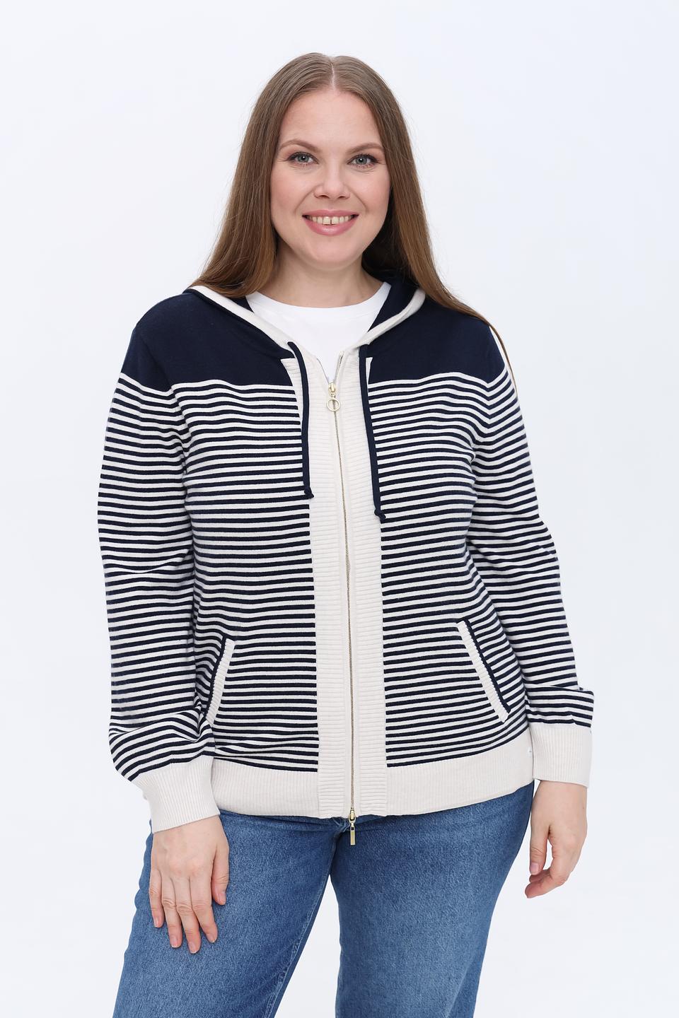 Жакет Olsen в полоску с капюшоном