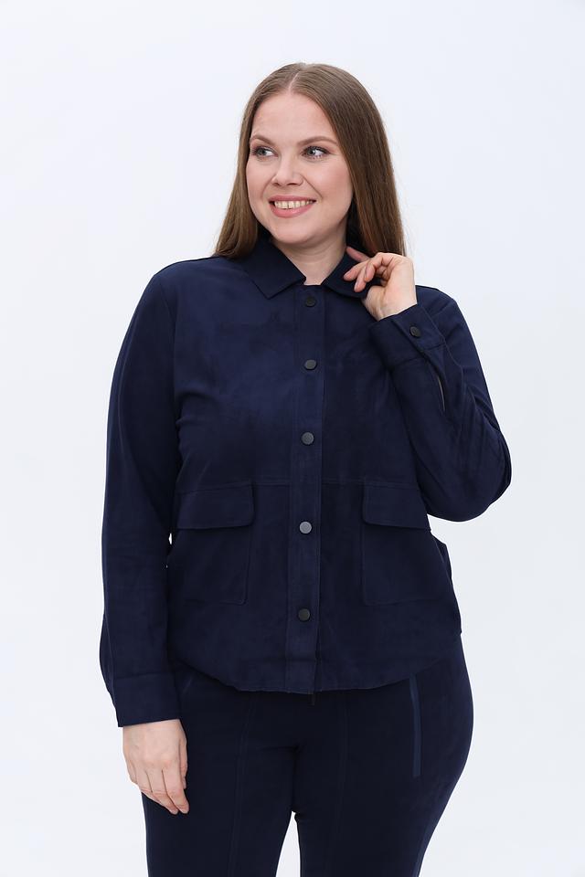 Рубашка Olsen приталенная темно-синяя