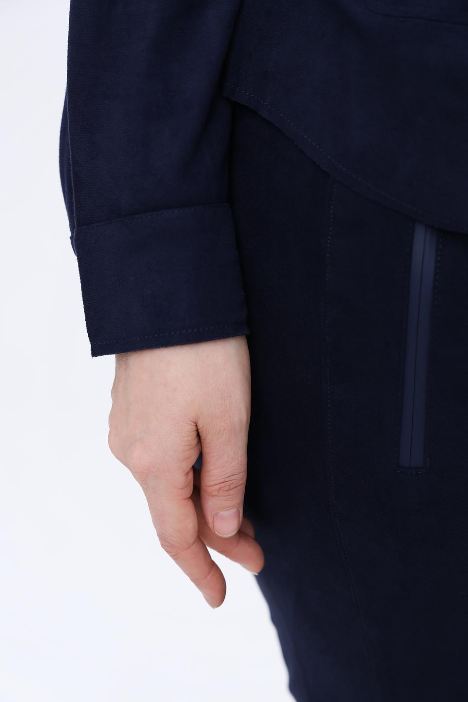 Рубашка Olsen приталенная темно-синяя