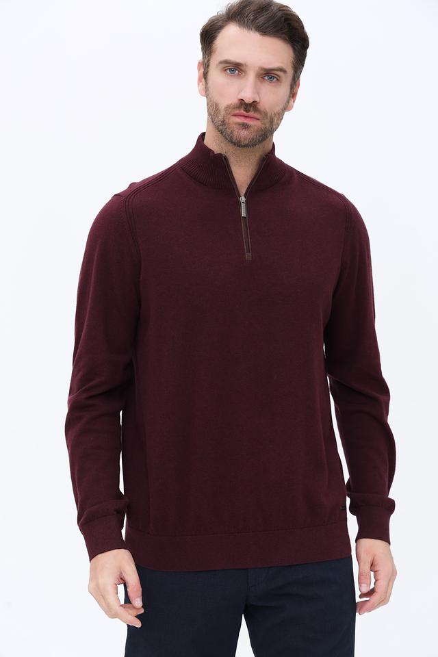 Джемпер Bugatti с молнией бордовый