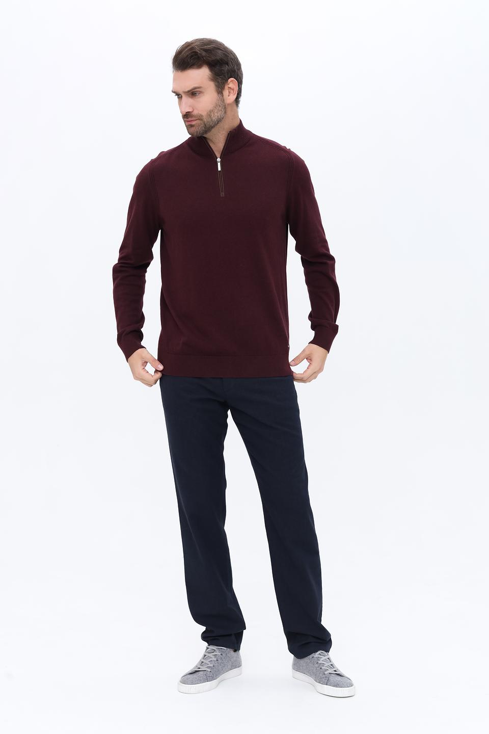 Джемпер Bugatti с молнией бордовый