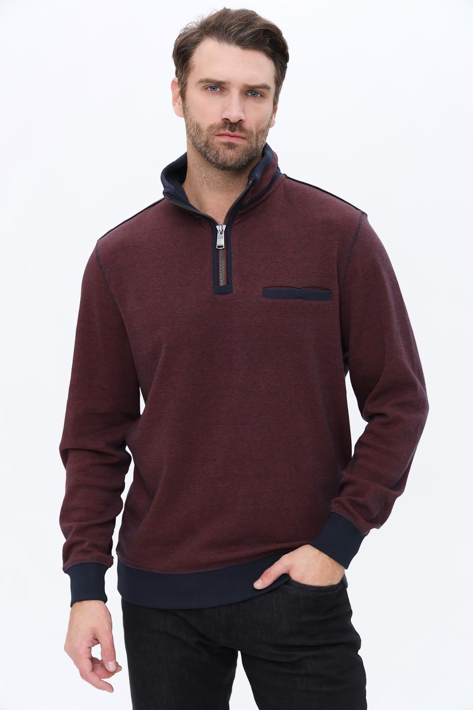 Джемпер Casa Moda с молнией бордовый