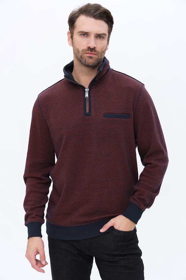 Джемпер Casa Moda с молнией бордовый