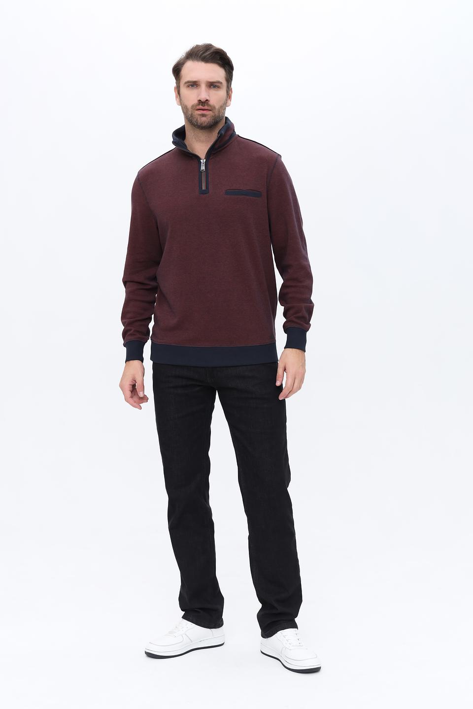 Джемпер Casa Moda с молнией бордовый