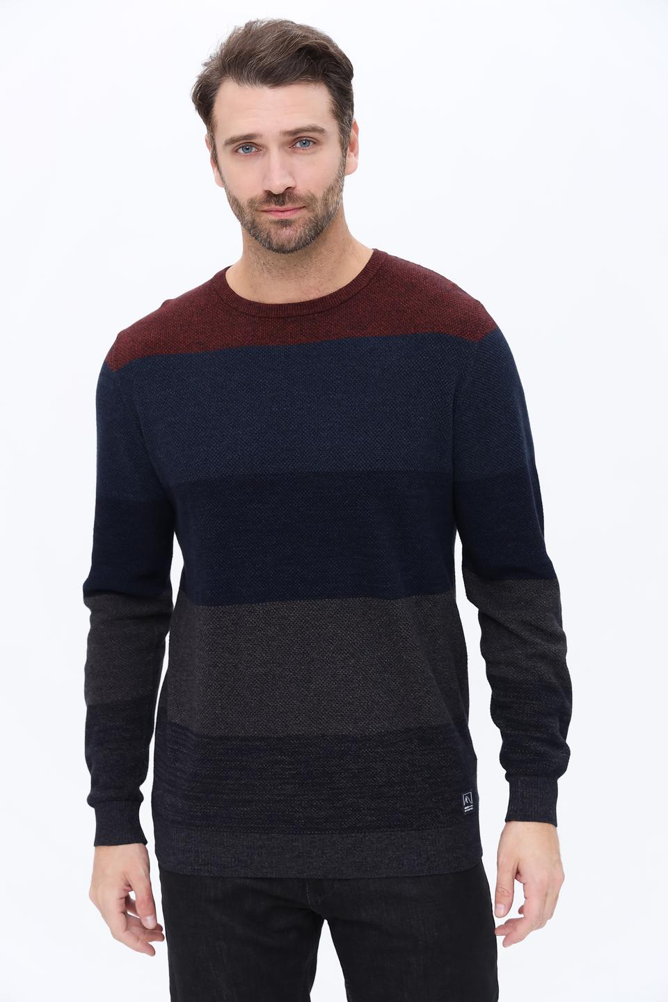 Джемпер Casa Moda в полоску бордовый