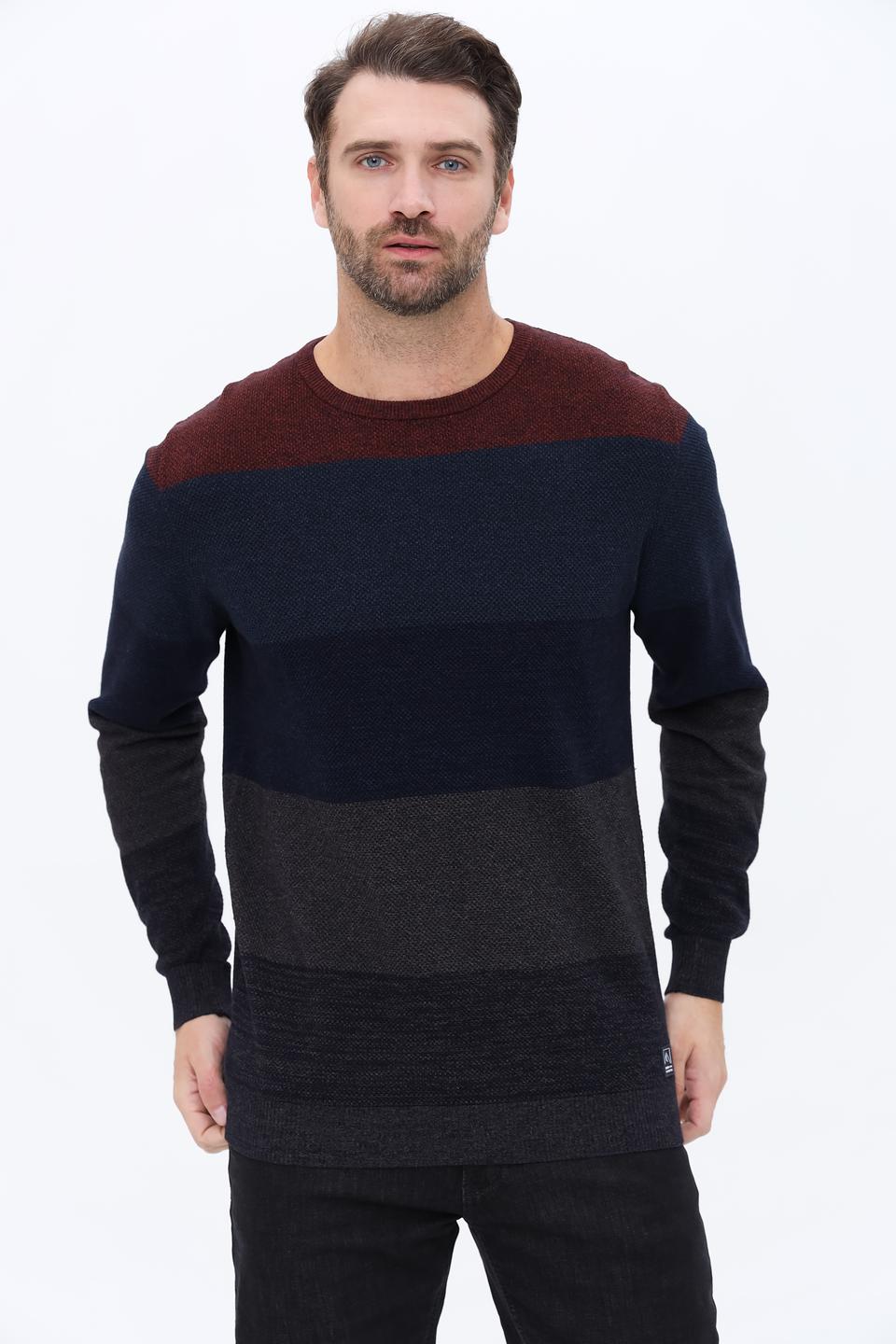 Джемпер Casa Moda в полоску бордовый