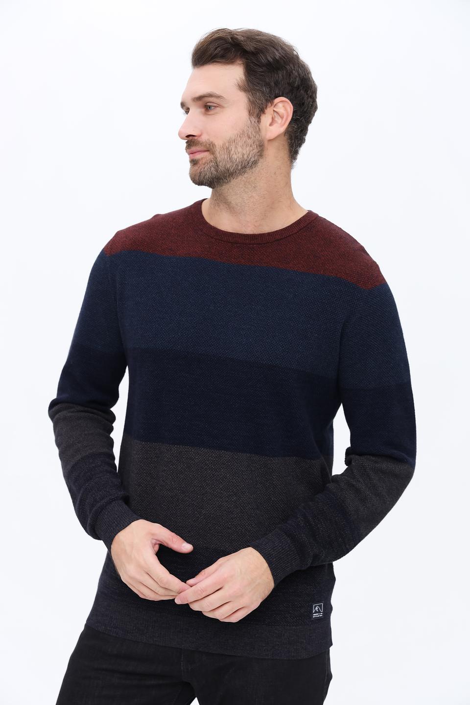 Джемпер Casa Moda в полоску бордовый