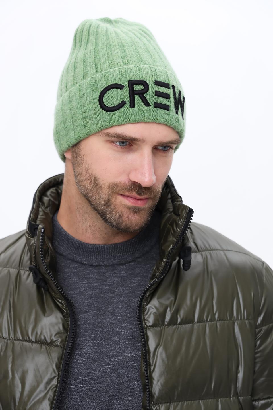 Шапка Marhatter с надписью Crew лайм