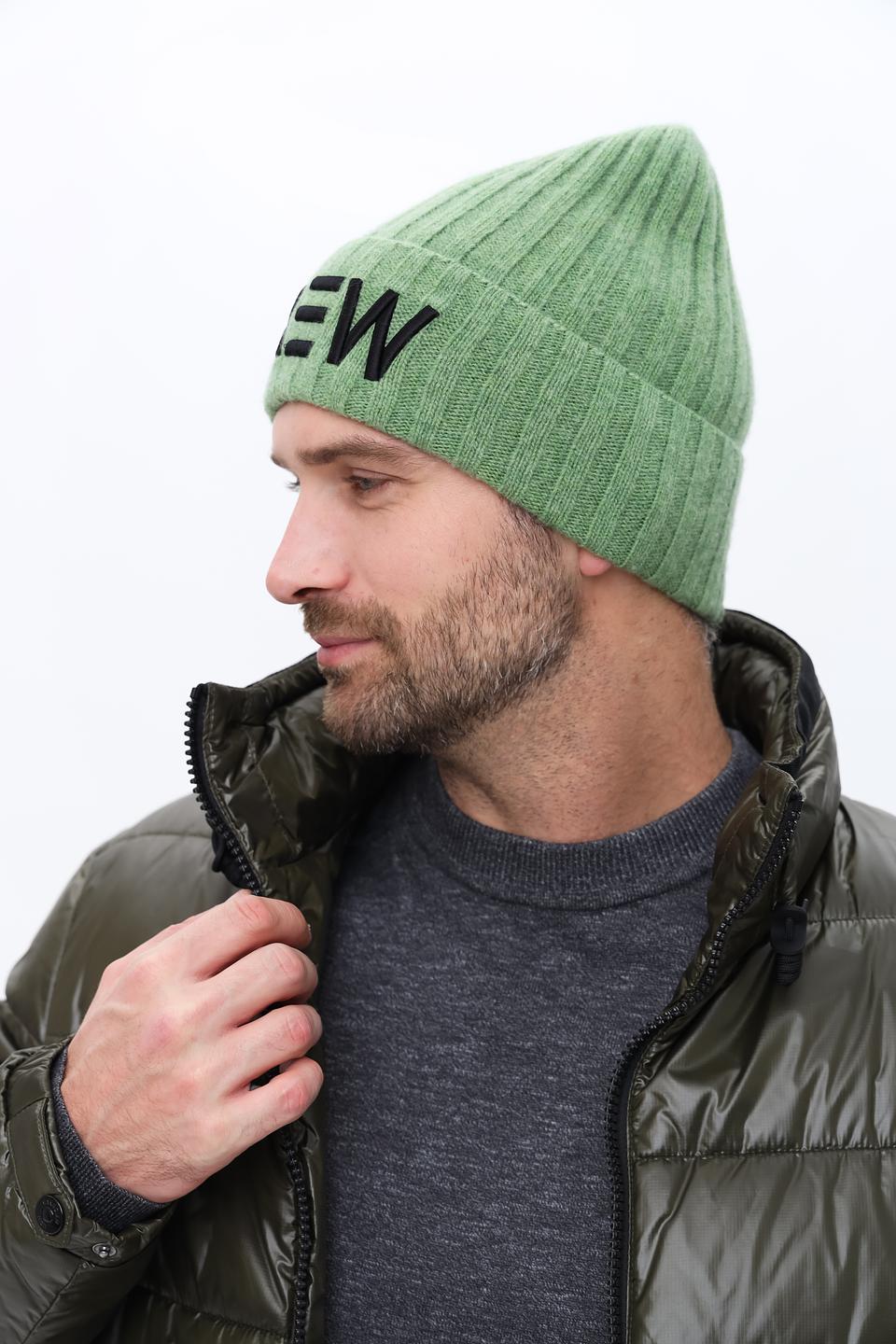 Шапка Marhatter с надписью Crew лайм