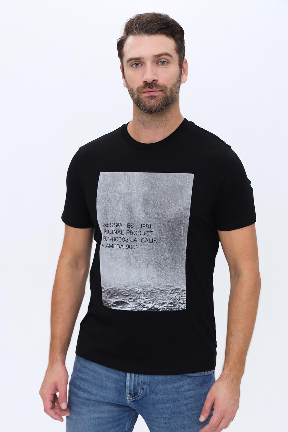 Футболка Guess с принтом чёрная