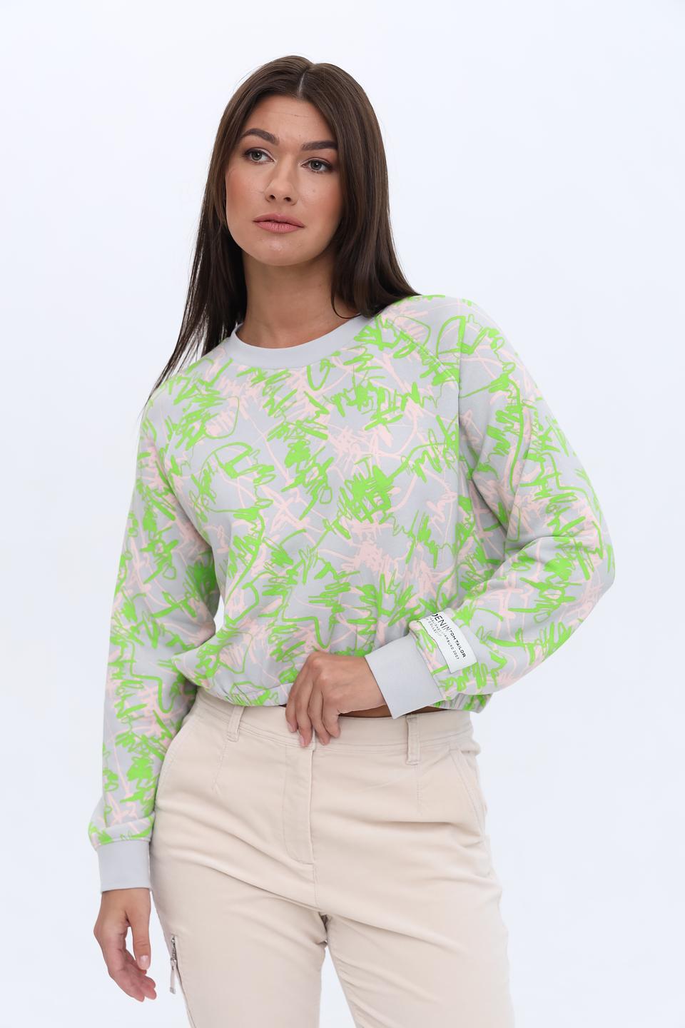 Пуловер Tom Tailor denim print серый