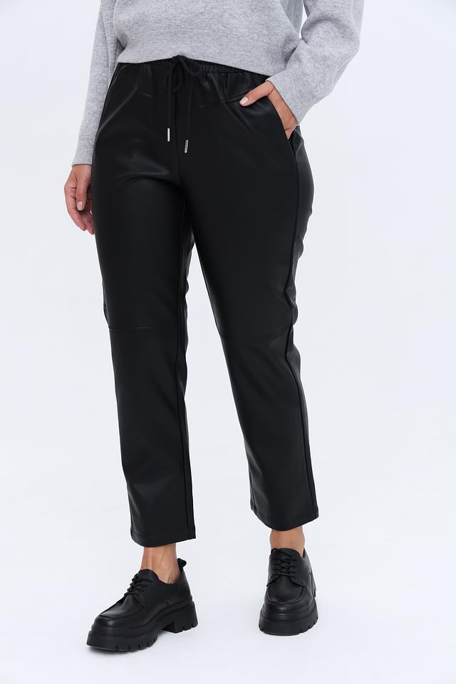 Брюки кожа Apart чёрные