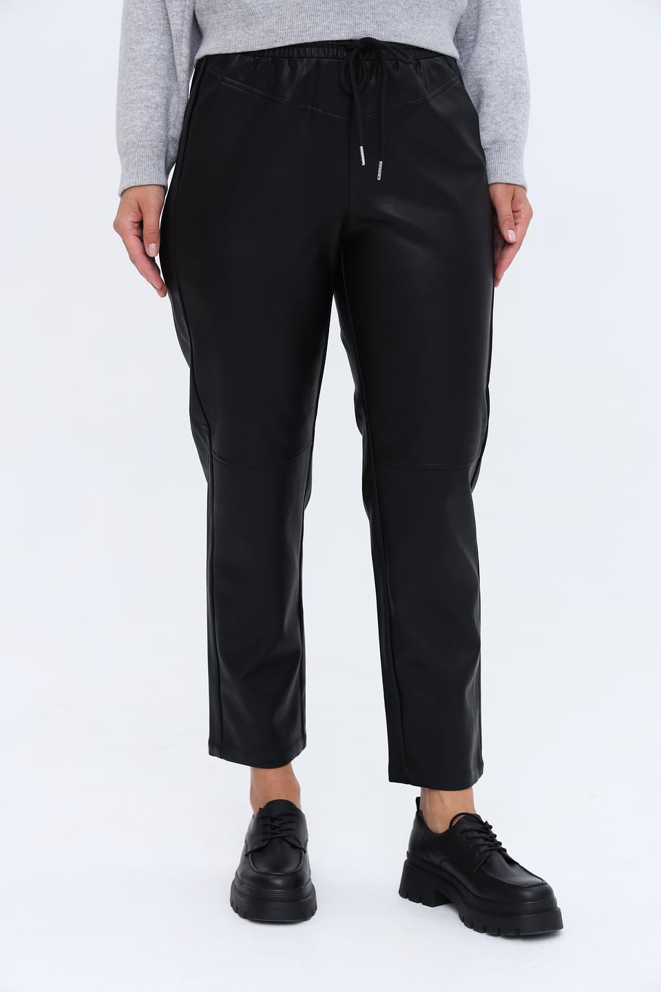 Брюки кожа Apart чёрные