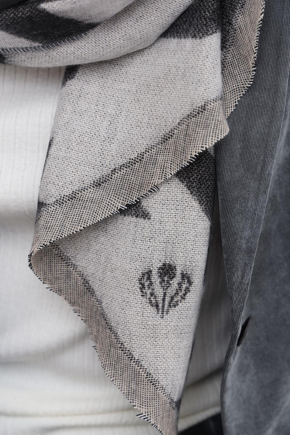 Шарф Fraas в клетку серый