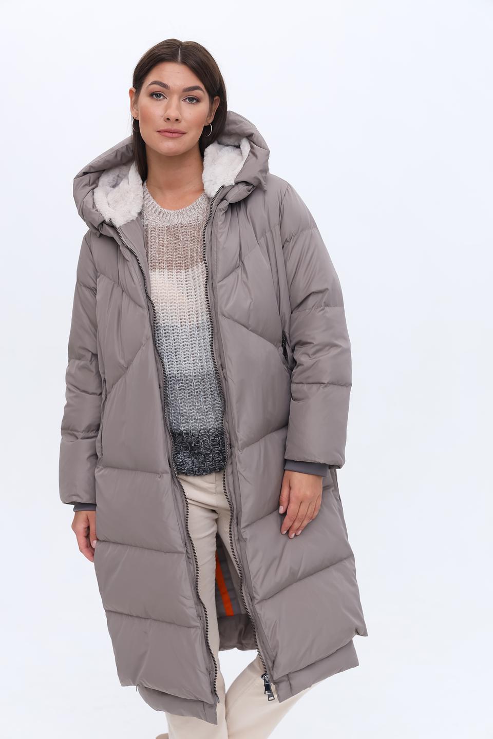 Пальто White Label стеганое серое