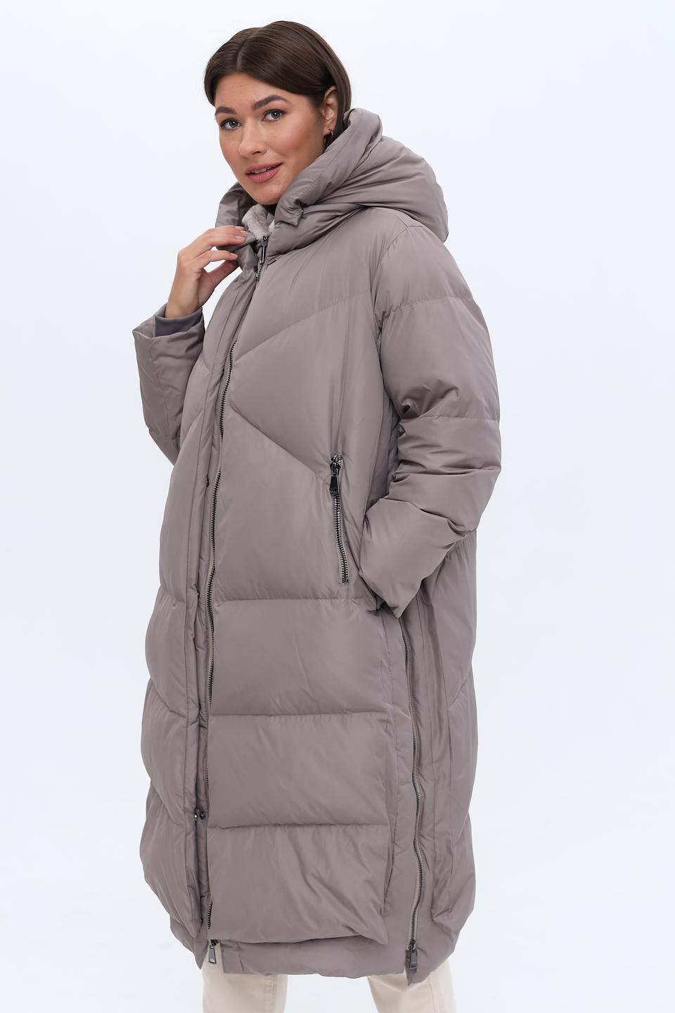 Пальто White Label стеганое серое