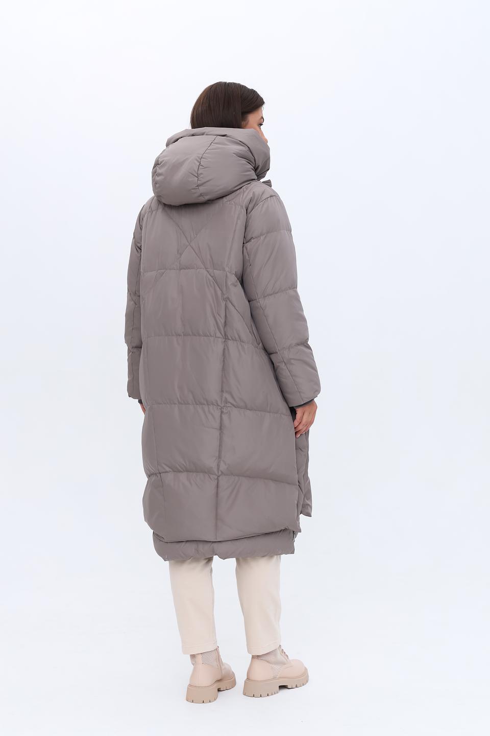 Пальто White Label стеганое серое