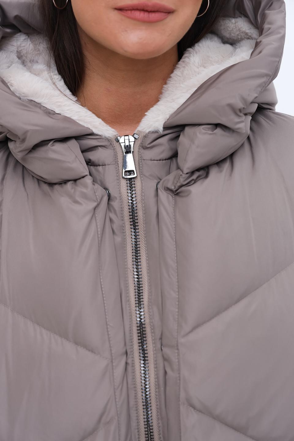 Пальто White Label стеганое серое