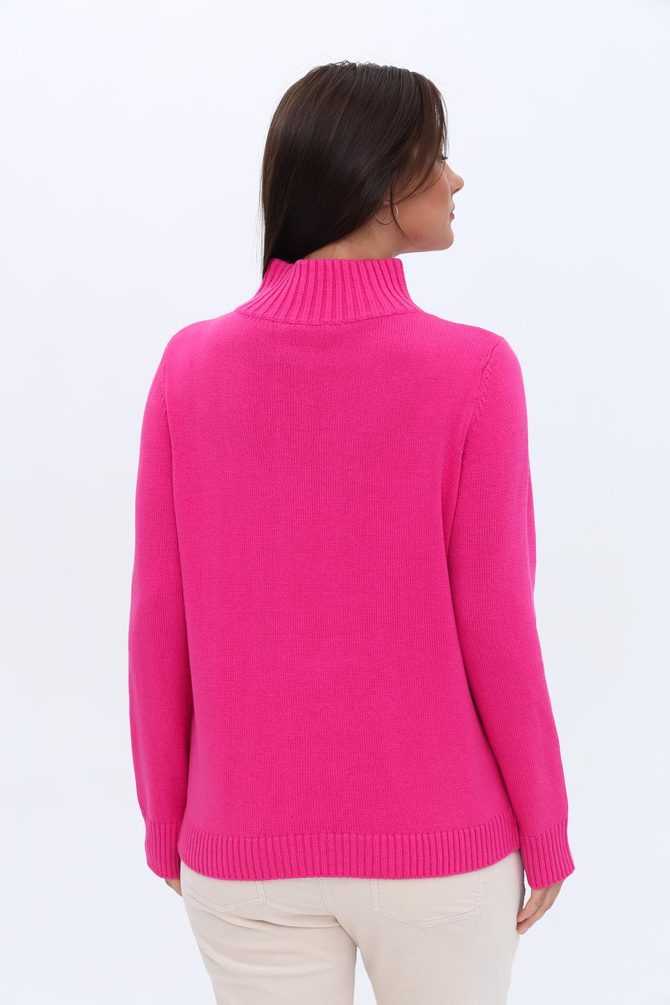 Пуловер Olsen с косами фуксия