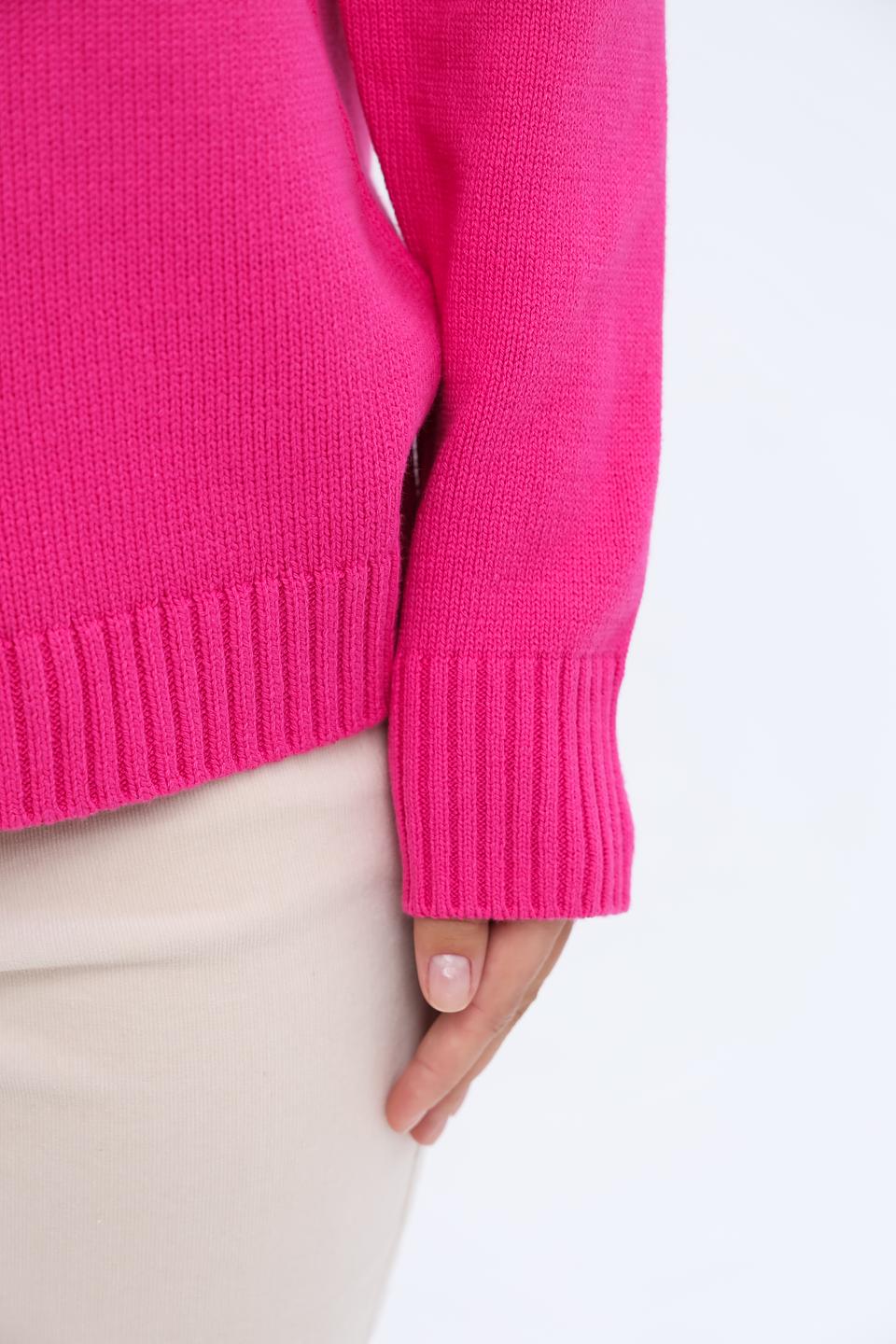 Пуловер Olsen с косами фуксия