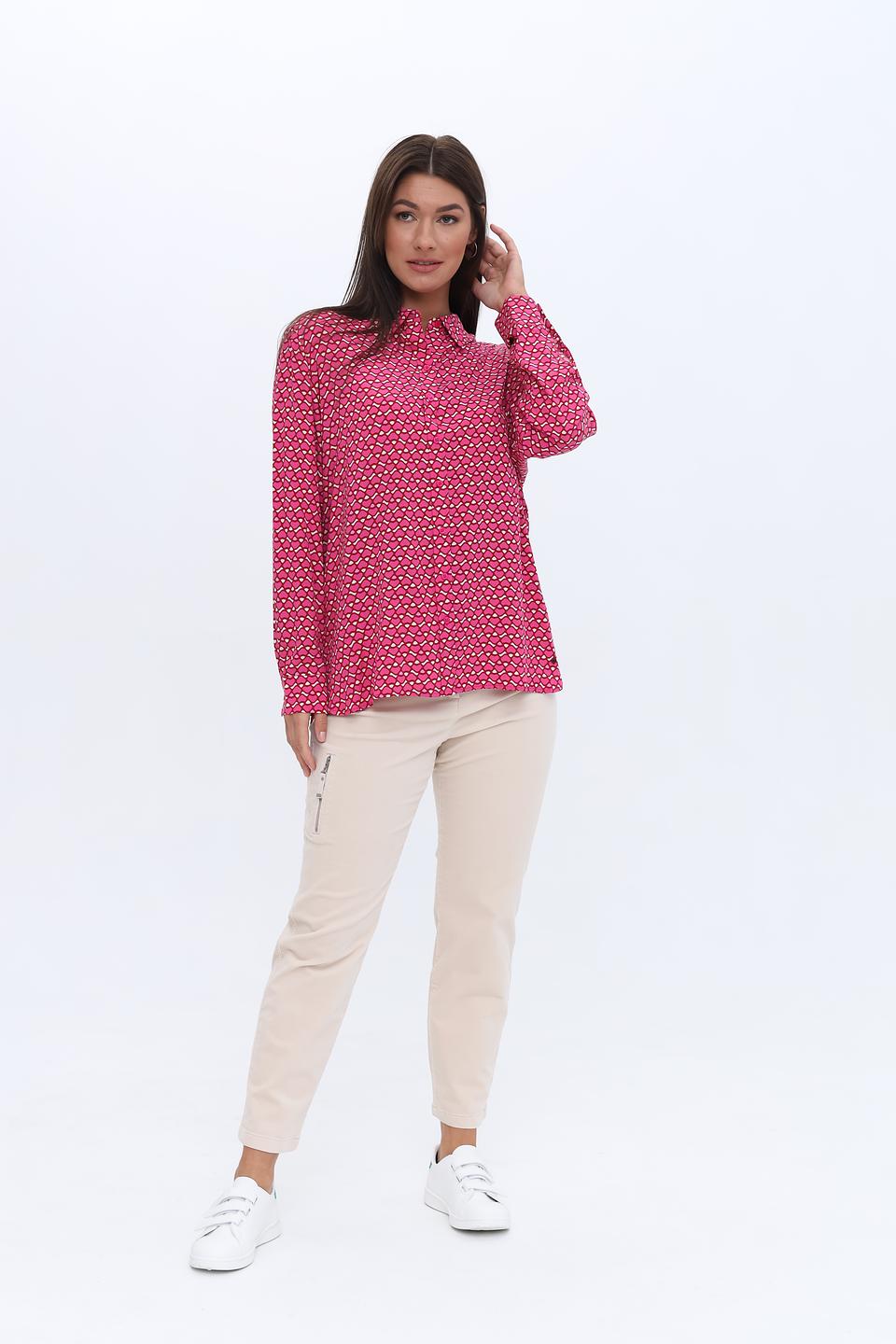 Рубашка Olsen с принтом фуксия