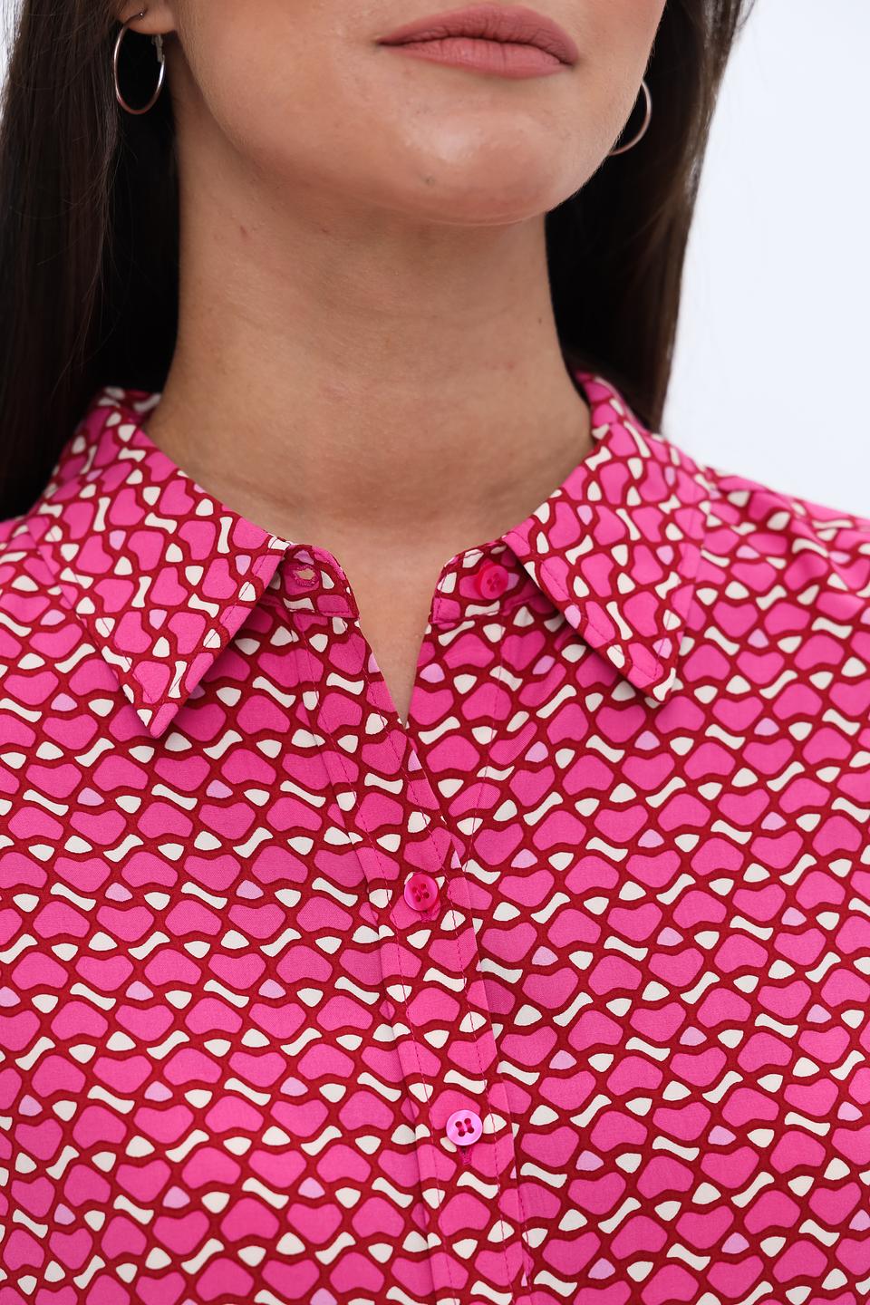 Рубашка Olsen с принтом фуксия