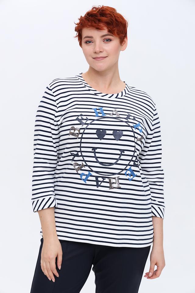 Лонгслив Via Appia в полоску с принтом