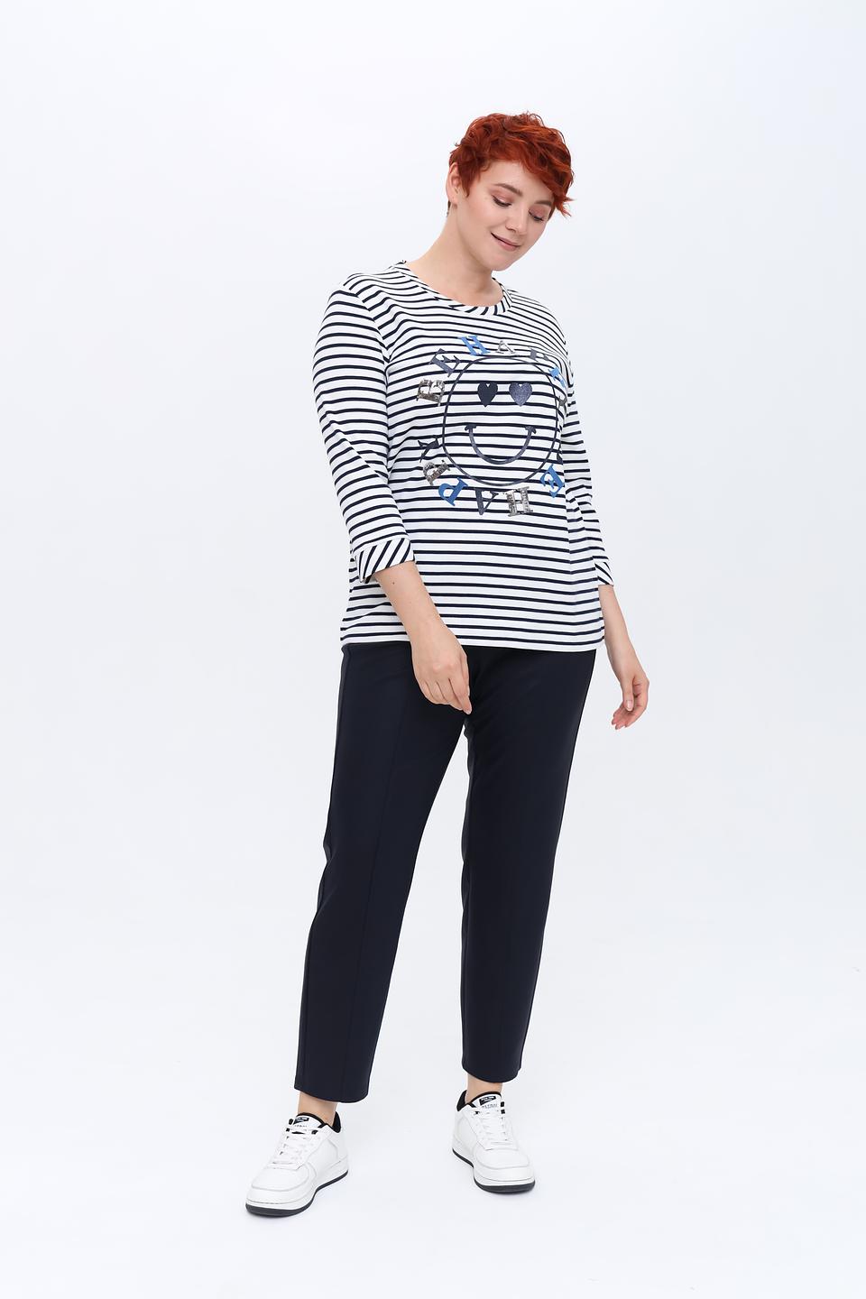 Лонгслив Via Appia в полоску с принтом