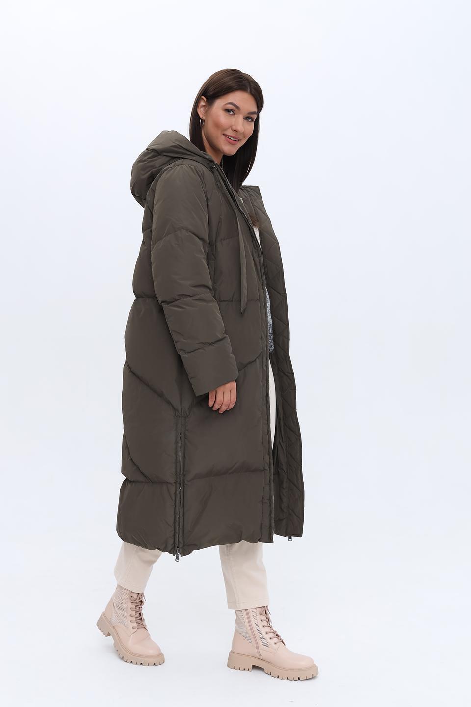 Пальто стеганое Luisa Cerano хаки