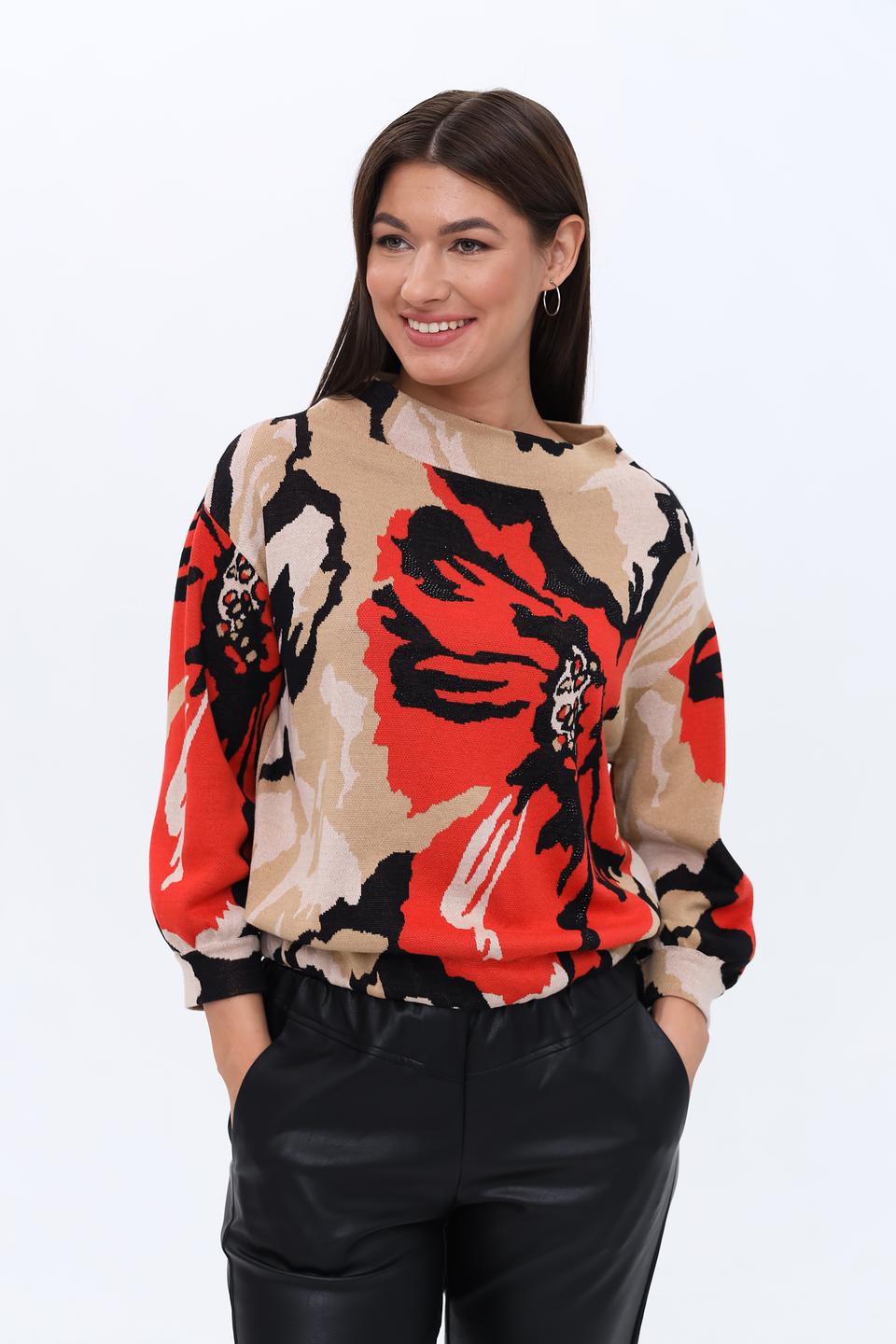 Пуловер Monari с цветочным принтом