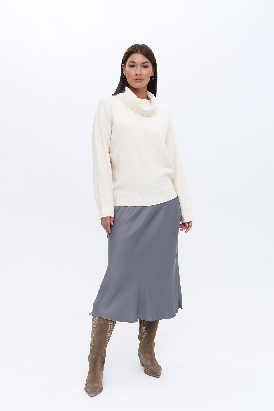 Пуловер Tom Tailor с высоким горлом кремовый