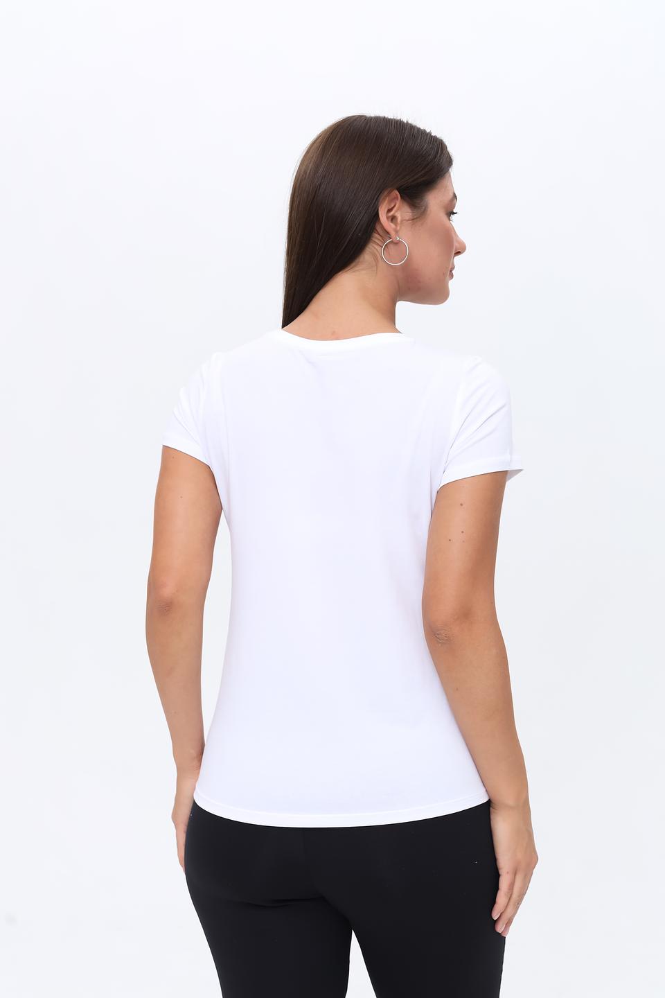 Футболка More and More с принтом белая