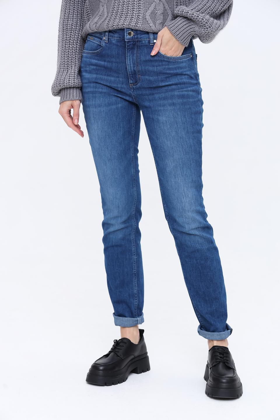 Джинсы Boss Black синие с потертостями