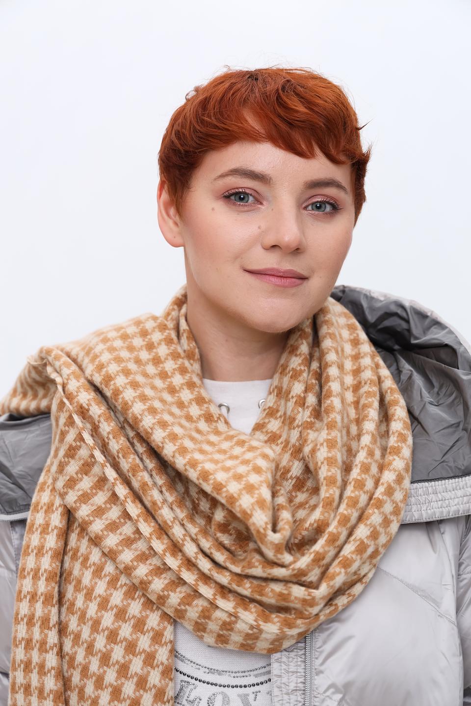 Шарф Penny Black в клетку бежевый