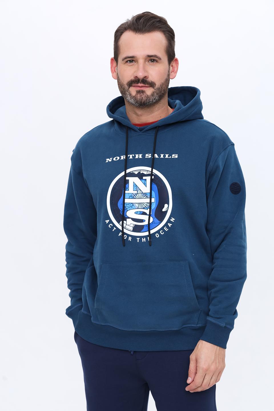 Толстовка North Sails синяя с логотипом