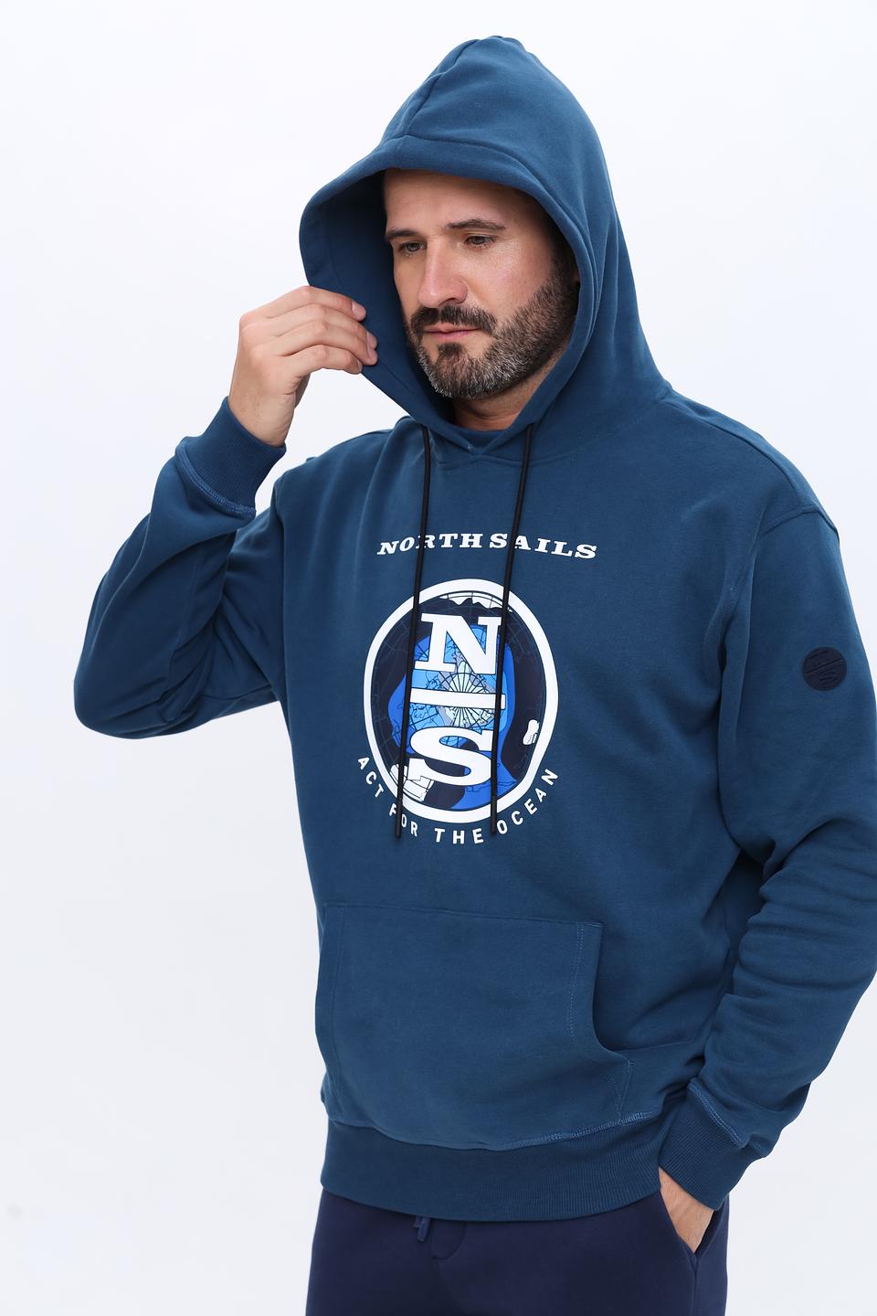 Толстовка North Sails синяя с логотипом