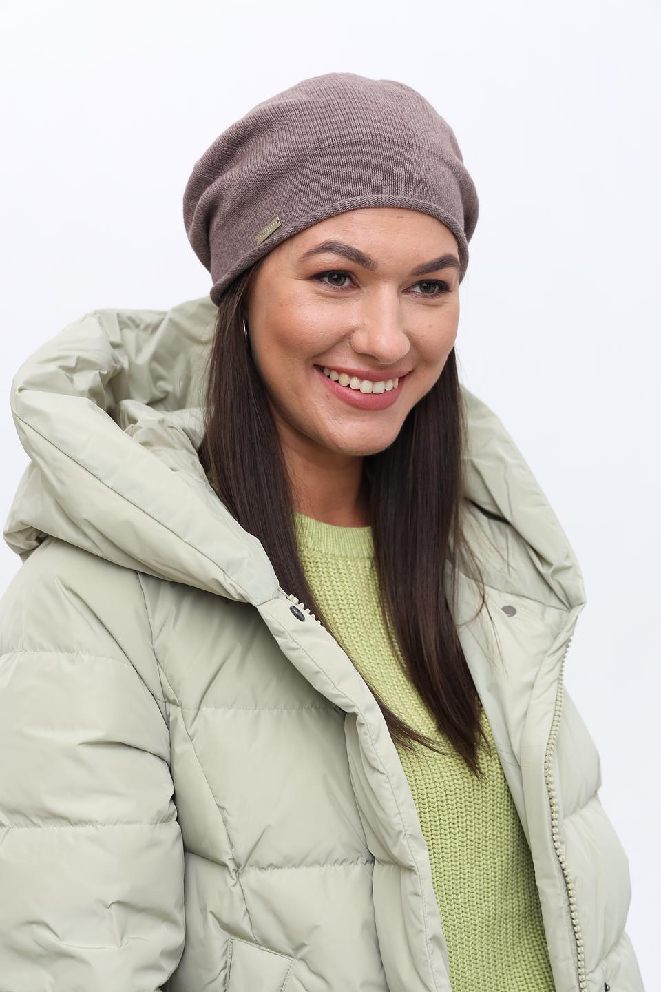 Шапка Seeberger вязаная серая