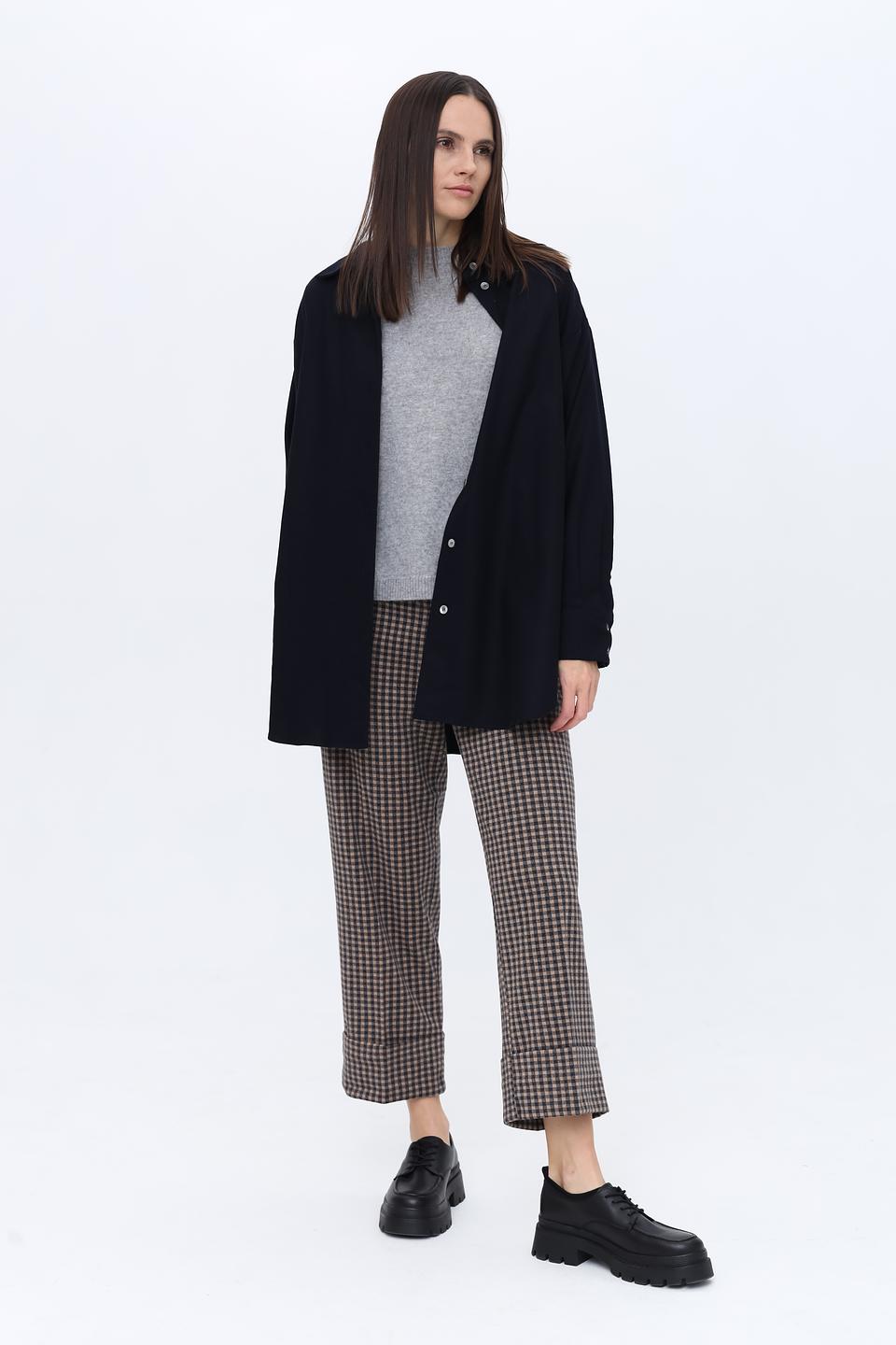 Рубашка Seidensticker чёрная оверсайз