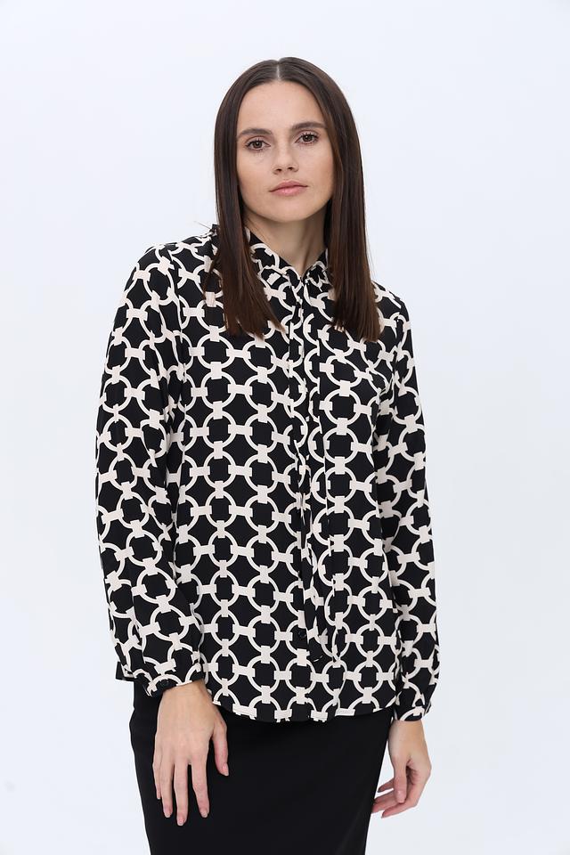 Блуза Seidensticker в чёрно-белую геометрию