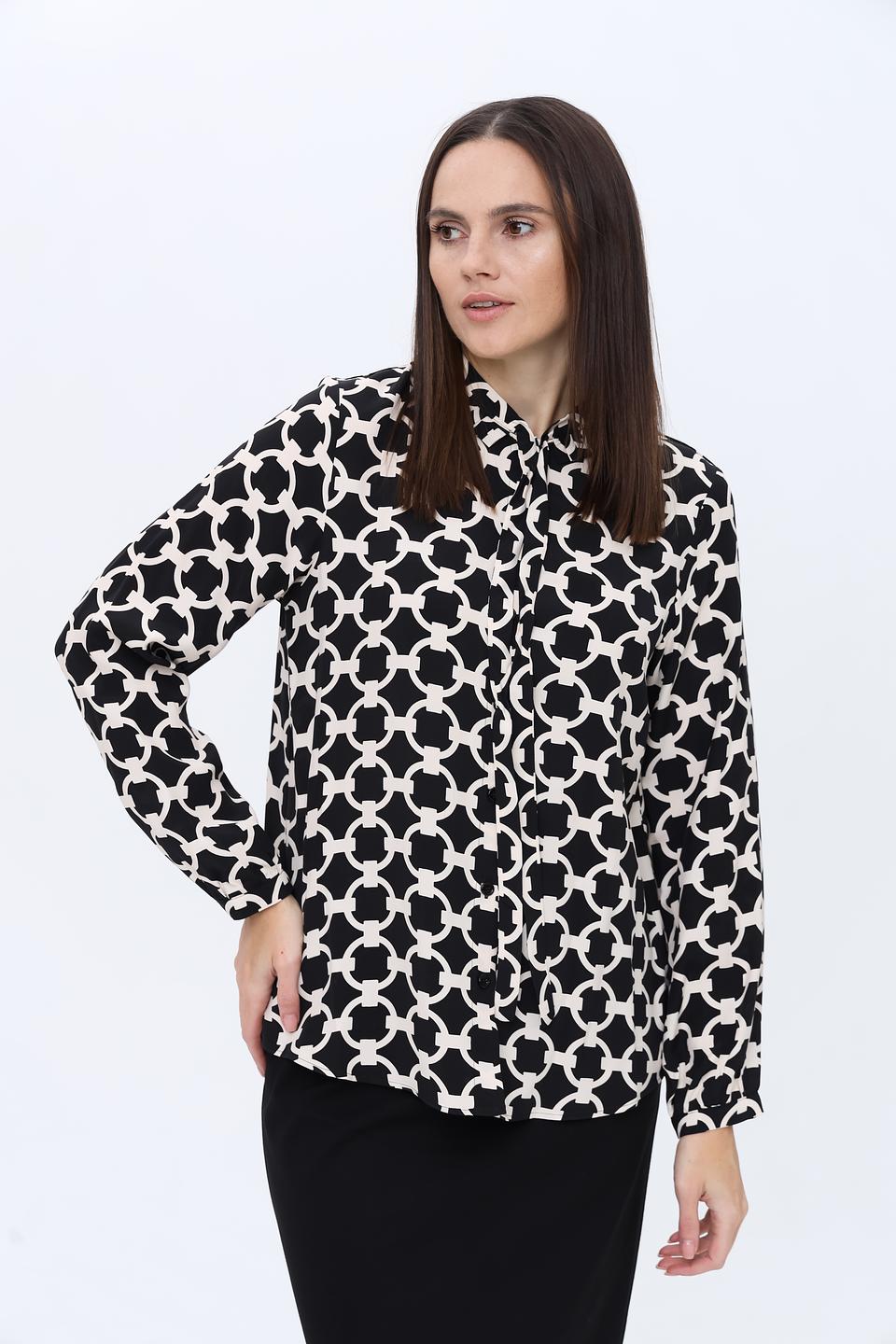 Блуза Seidensticker в чёрно-белую геометрию