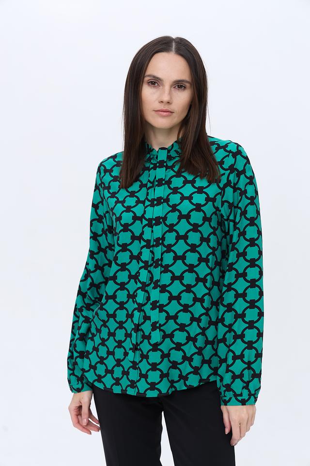 Блуза Seidensticker с принтом изумрудная
