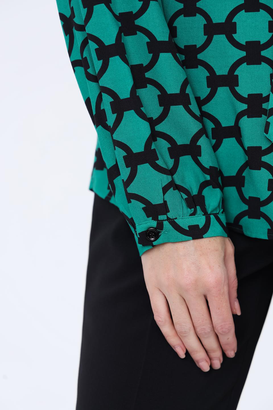 Блуза Seidensticker с принтом изумрудная
