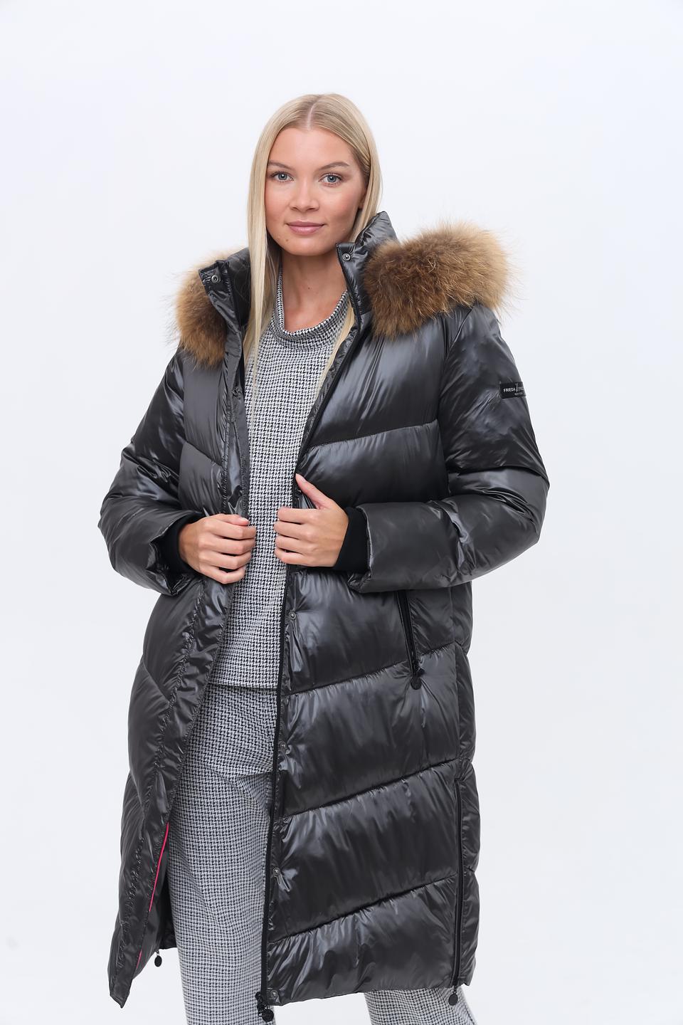 Пальто Frieda and Freddies стеганое чёрное