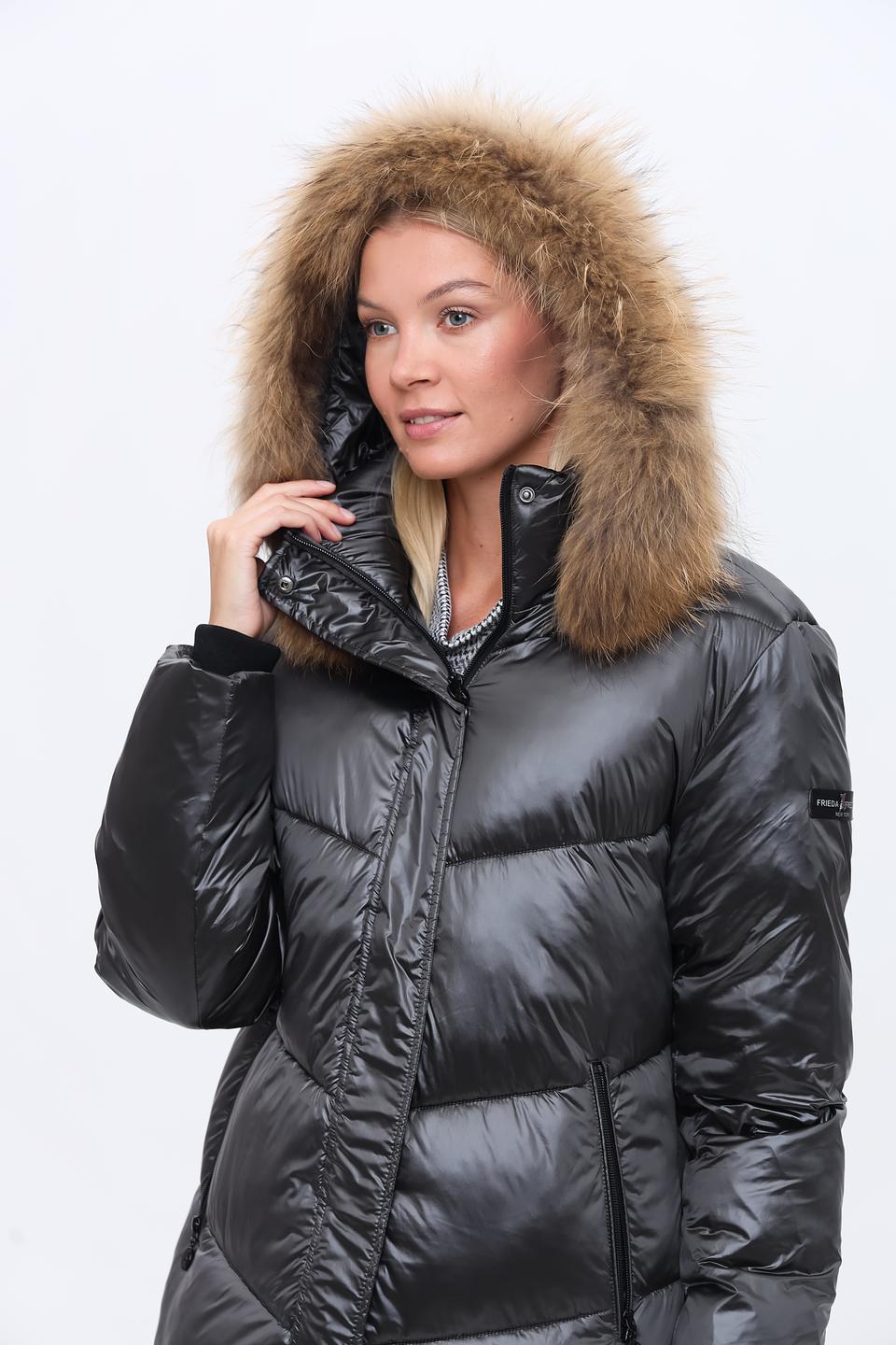 Пальто Frieda and Freddies стеганое чёрное