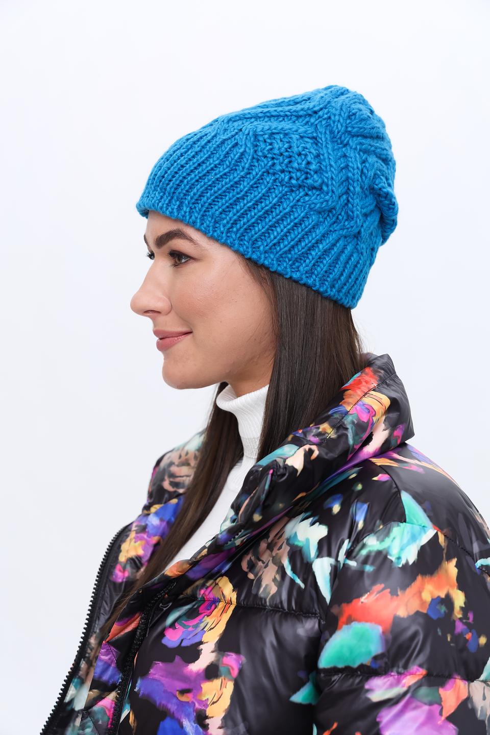 Шапка Seeberger вязаная бирюзовая