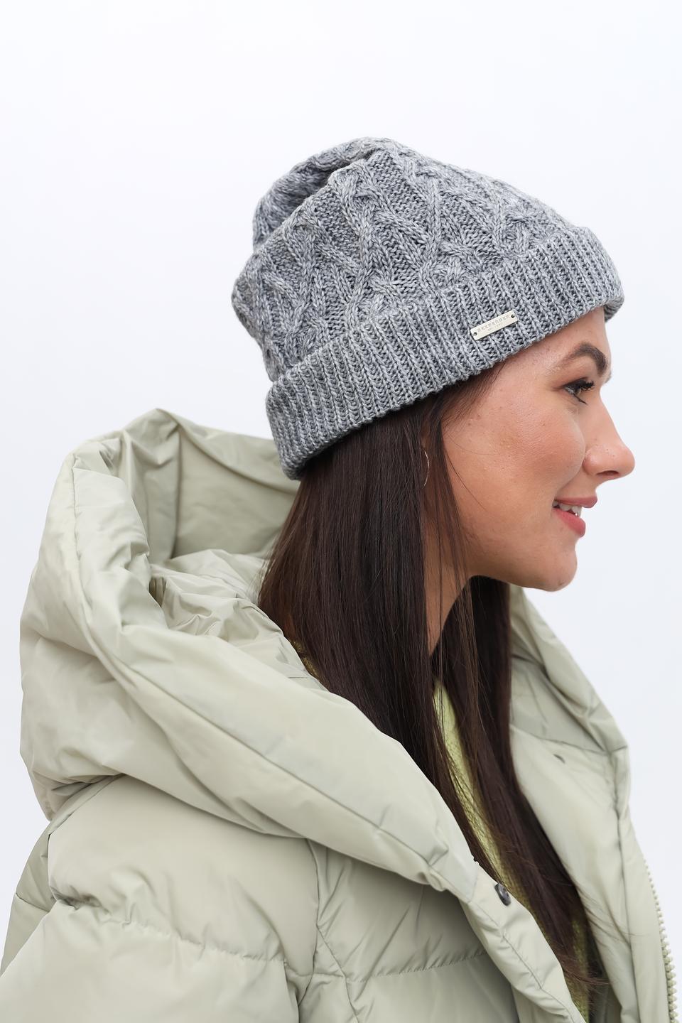 Шапка Seeberger вязаная серая