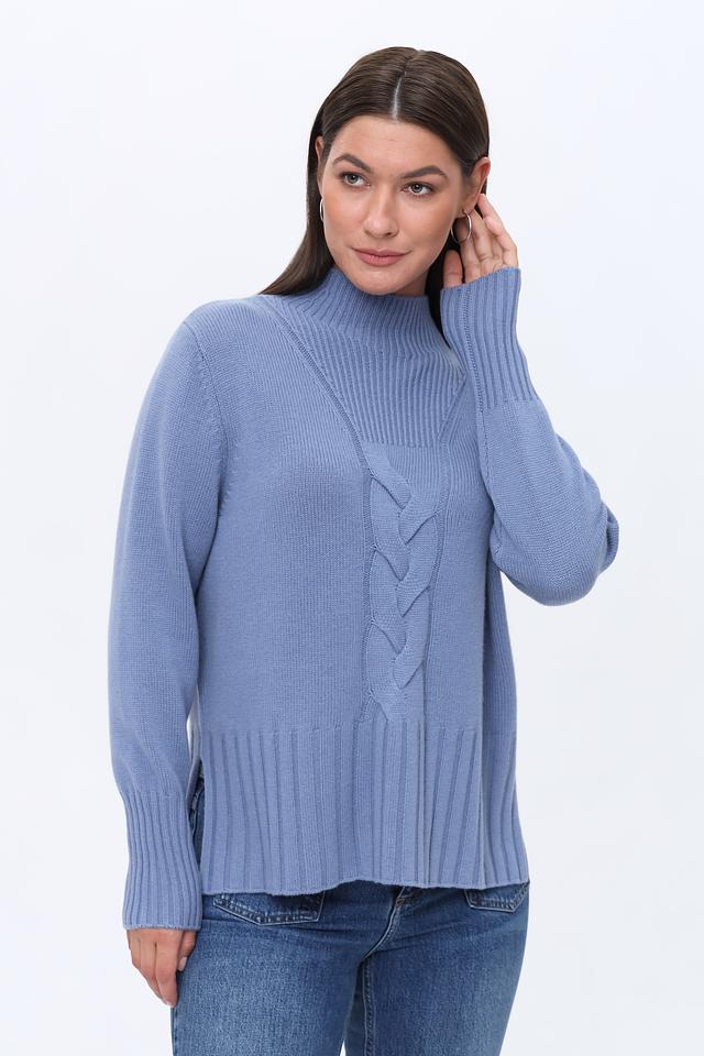 Пуловер Repeat голубой с косами