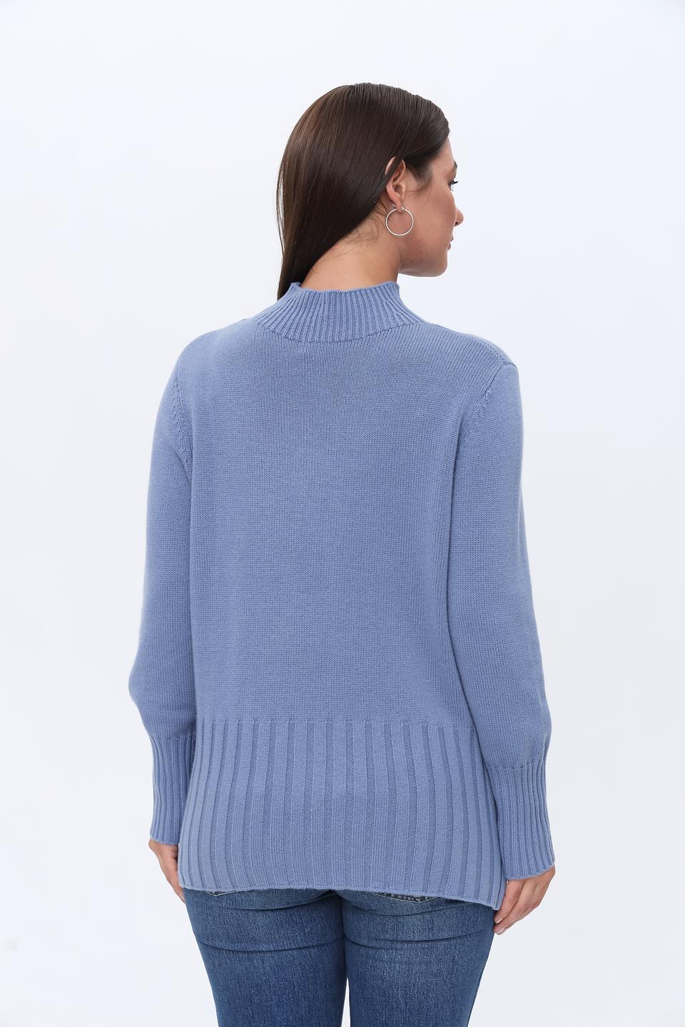 Пуловер Repeat голубой с косами