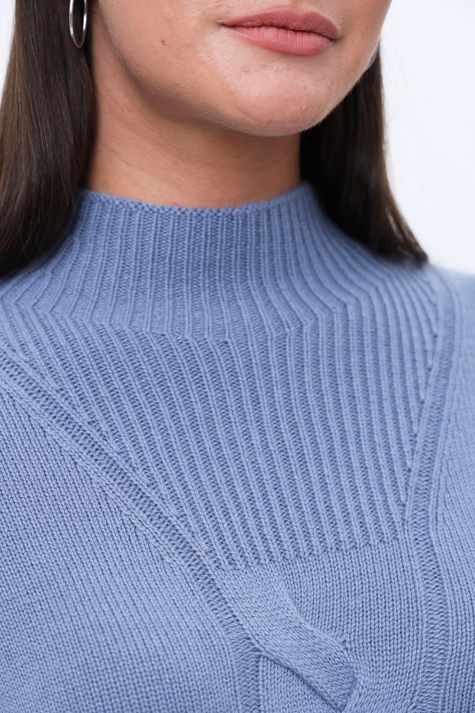 Пуловер Repeat голубой с косами